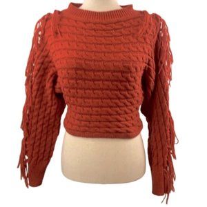 Hand Knitted Fringe Sweater S